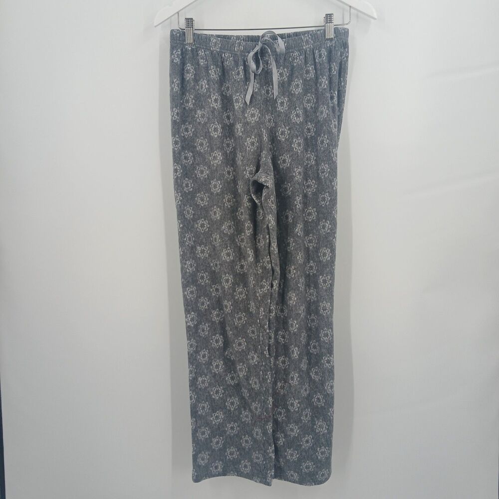 womans croft and barrow size medium grey pajama pants geometric snowflake print